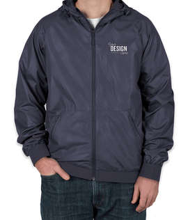 Sport-Tek Embossed Full Zip Hooded Jacket - Color: True Navy / True Navy