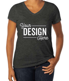District Women's Tri-Blend V-Neck T-shirt - Color: Black Frost