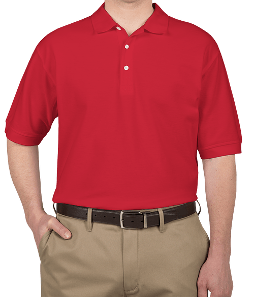 Devon & Jones Pima Pique Polo - Printed in Red