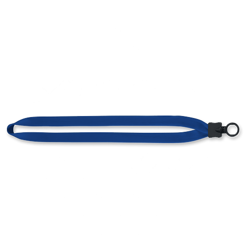 3/4" Cotton Lanyard with Plastic O-Ring and Clamshell in Electric Blue