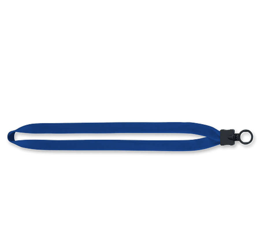 3/4" Cotton Lanyard with Plastic O-Ring and Clamshell in Electric Blue