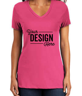 District Women's Perfect Weight V-Neck T-shirt - Color: Dark Fuchsia