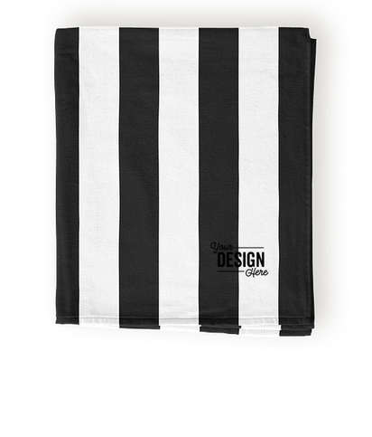 Port Authority Lightweight Embroidered Cabana Stripe Beach Towel - Black