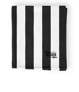 Port Authority Lightweight Embroidered Cabana Stripe Beach Towel - Color: Black