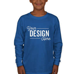 Canada - Gildan Youth Ultra Cotton Long Sleeve T-shirt - Color: Royal