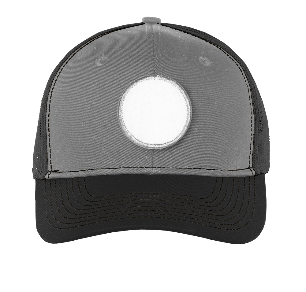 Port Authority Snapback Trucker Hat - Circle Patch - Sublimated-default