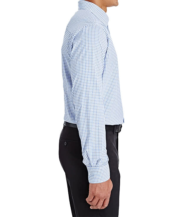 Devon & Jones CrownLux Micro Windowpane Performance Dress Shirt - Printed