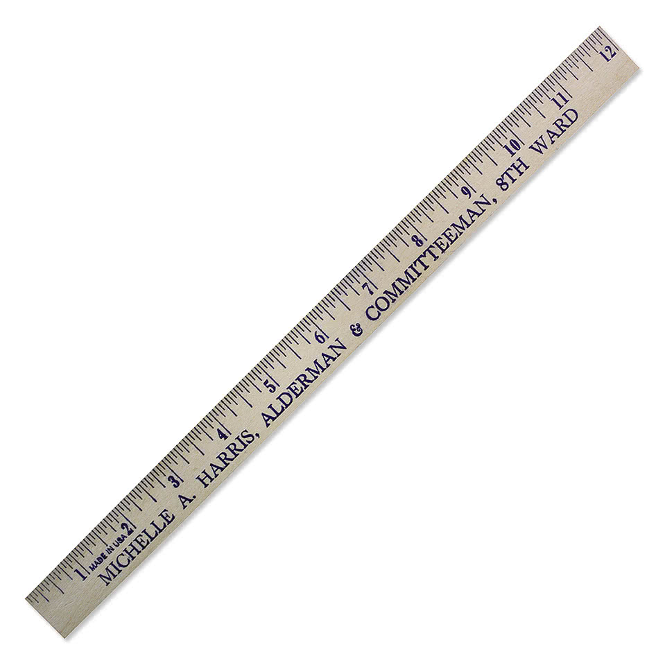 12" Natural Finish Wood Ruler