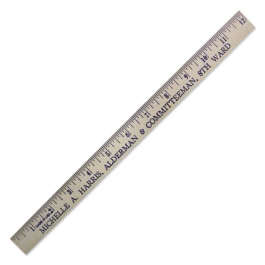 12" Natural Finish Wood Ruler in Wood