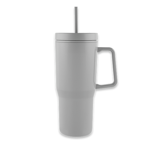 28 oz. Intrepid Recycled Tumbler with Straw in GRAY