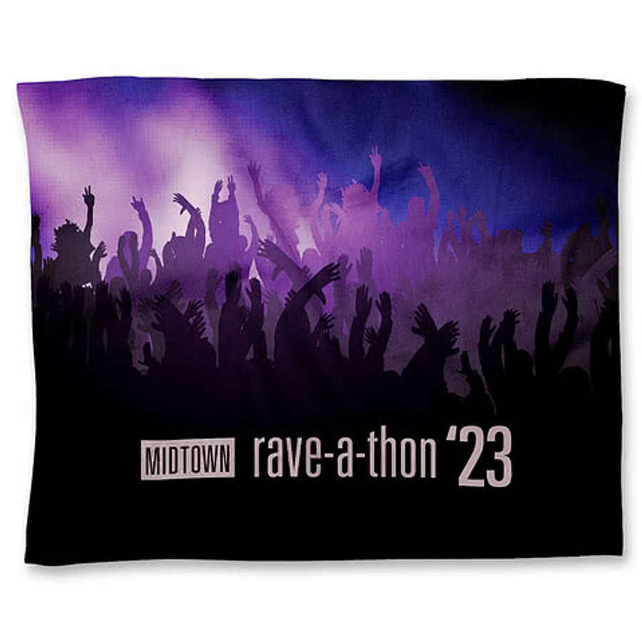 100% Polyester Mini Epic Plush Sublimated Blanket in White