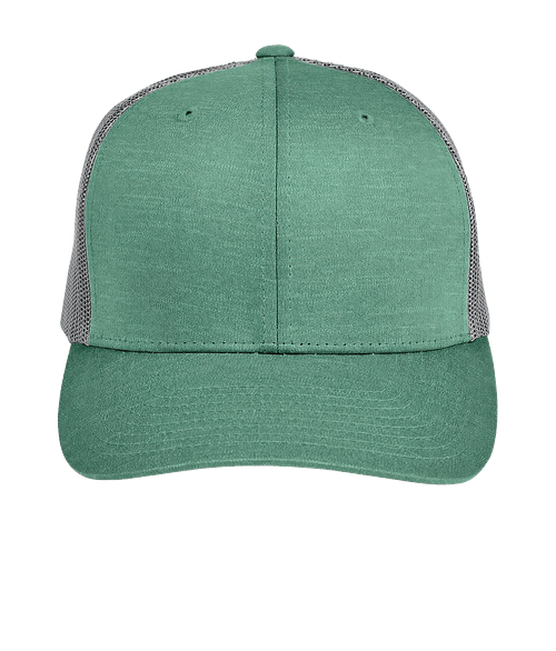 Team 365 Zone Sonic Heather Snapback Trucker Hat in Sport Forest Heather/Sport Graphite