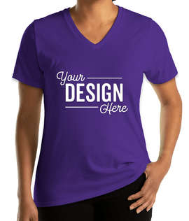 Port & Company Women's Core Cotton V-Neck T-shirt - Color: Purple