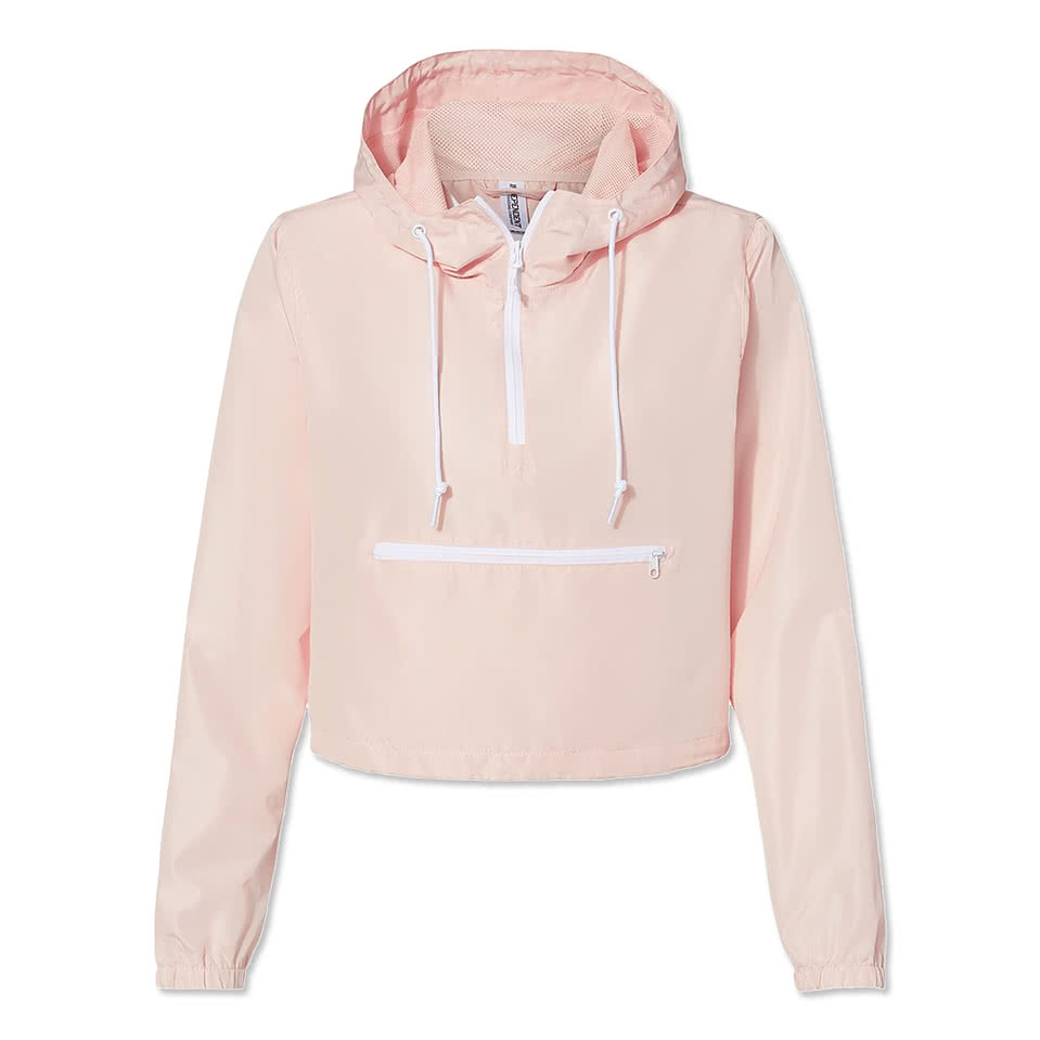【DISCERNMENT】Crop wind worker jumper Independent Trading Co. - Women's Lightweight Quarter-Zip