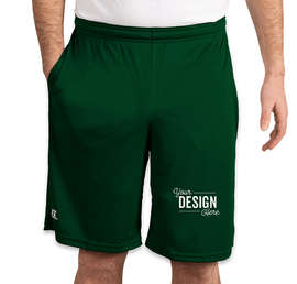 Russell Athletic Essential Performance Shorts with Pockets - Color: Dark Green