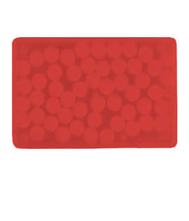 Plastic Rectangle Mint Card - Color: Translucent Red