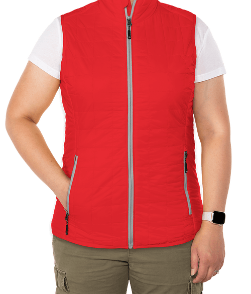 Cutter & Buck Women's Rainier PrimaLoft Eco Insulated Vest in Red