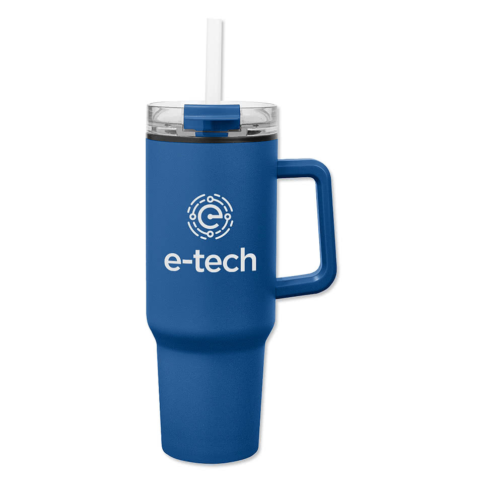 40 oz. Quest Stainless Steel Recycled Tumbler with Straw