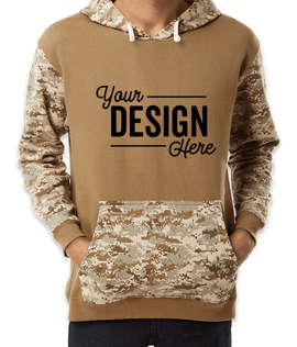 Code Five Camo Colorblock Pullover Hoodie - Color: Coyote Brown / Sand Digital / Natural