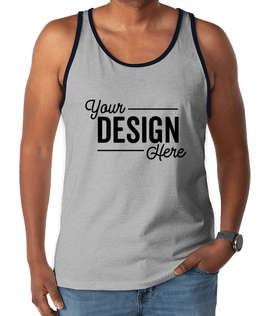 Bella + Canvas Colorblock Tank - Color: Athletic Heather / Navy
