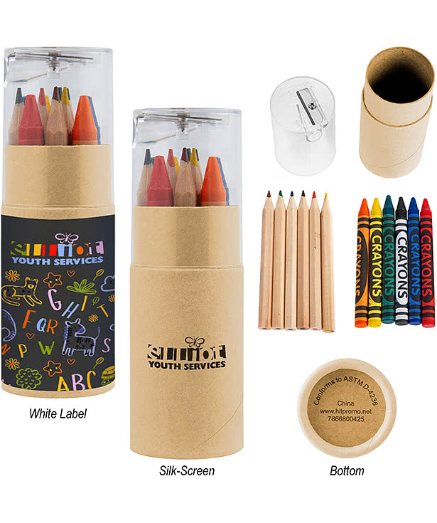 12-Piece Crayon and Colored Pencil Set