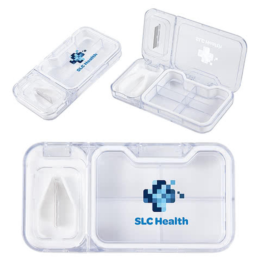 Cache 4-Compartment Pill Box with Pill Splitter