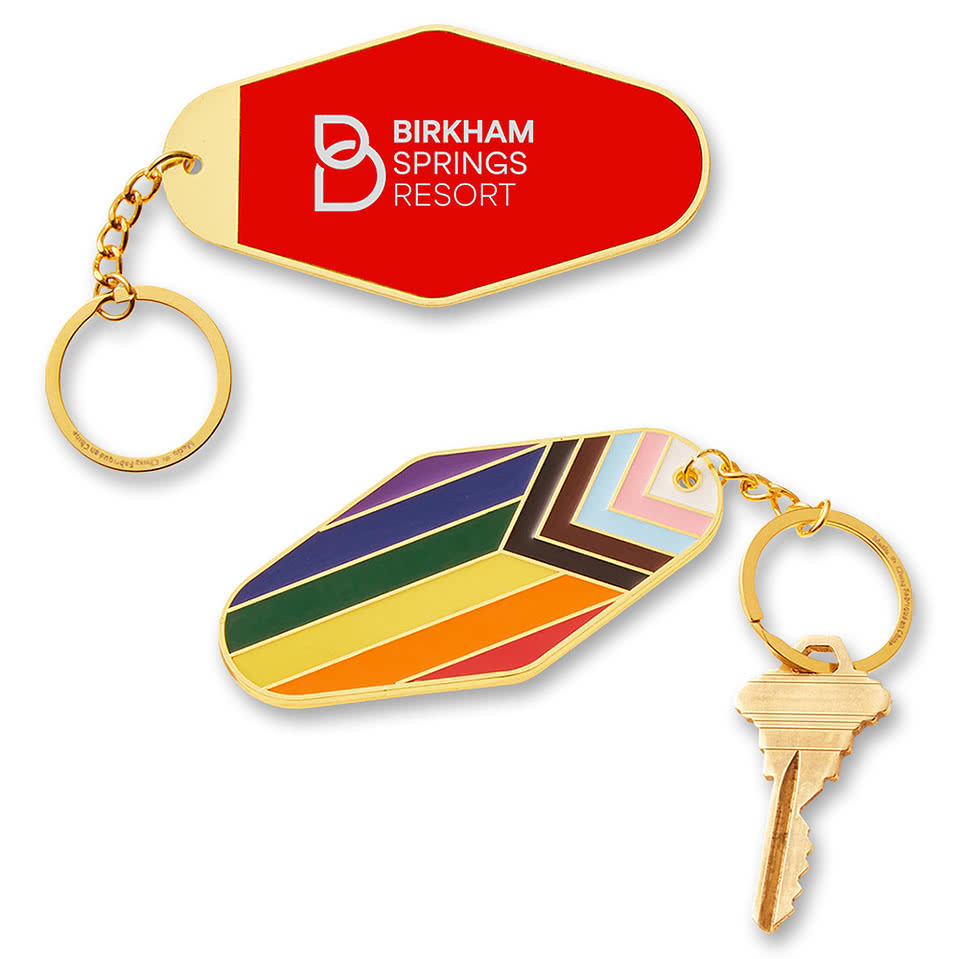 Laser Engraved Rainbow Pride LGBTQ+ Metal Keychain