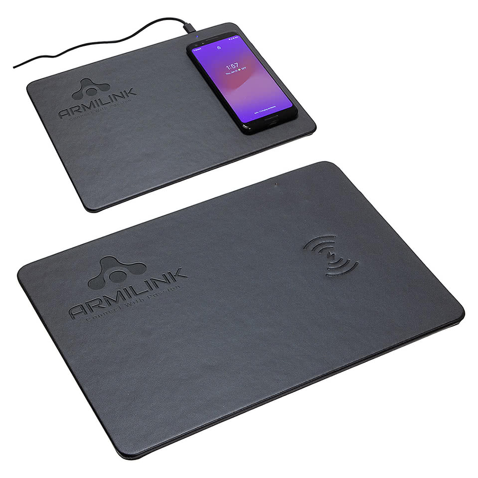 Debossed Avalon II 15W Wireless Charging Mouse Pad
