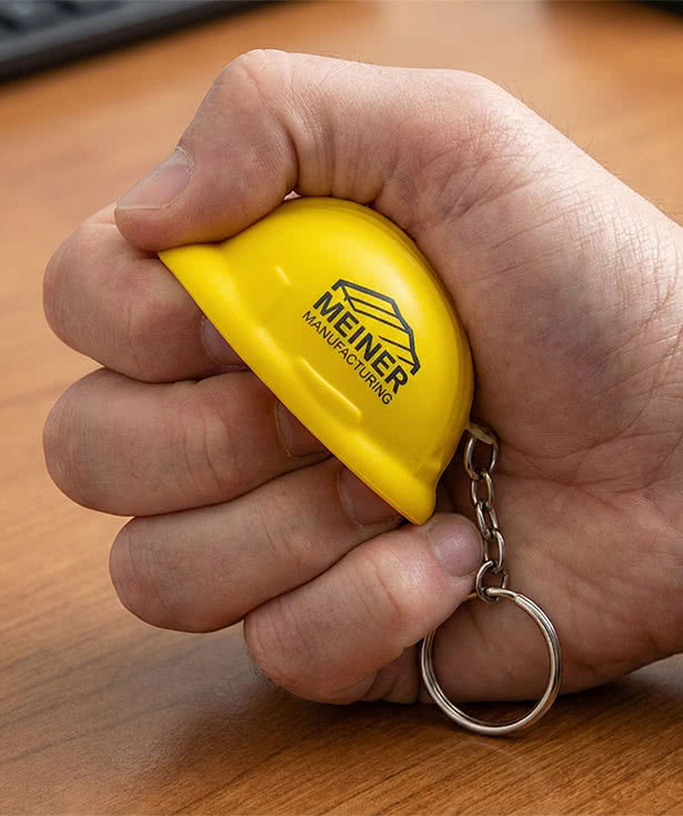Hard Hat Stress Reliever Keychain