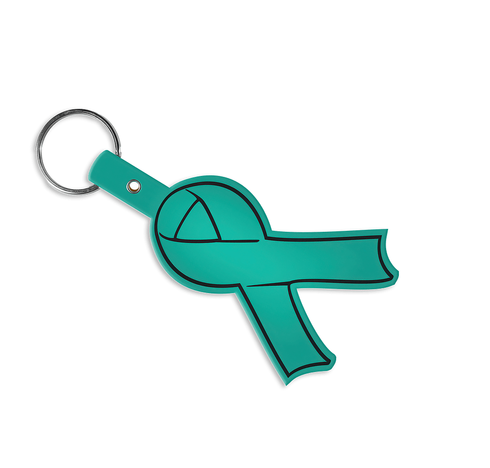 Awareness Ribbon Shaped Flexible Keychain-default