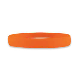 Debossed Single Color Silicone Bracelet - Color: Orange