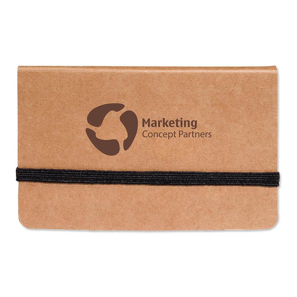 Mini Recycled Sticky Pack with Sticky Notes and Business Card Holder