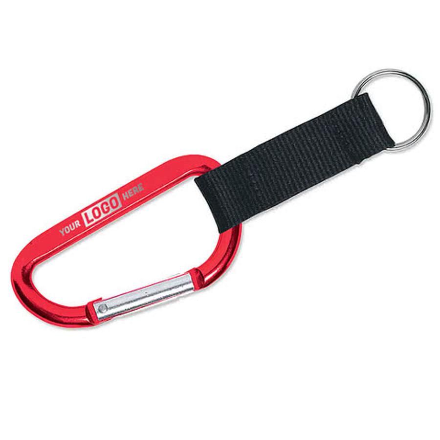Laser Engraved Large Carabiner Keychain in Silver