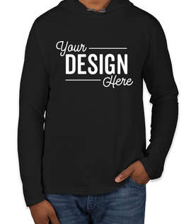 Canada - Anvil Hooded Long Sleeve T-shirt - Color: Black