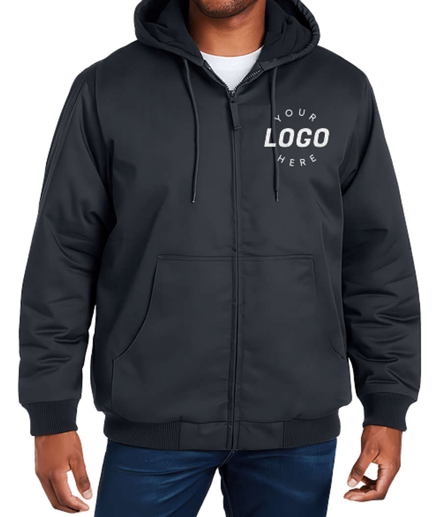 Harriton Tall ClimaBloc® Heavyweight Hooded Insulated Jacket - Embroidered in Dark Charcoal