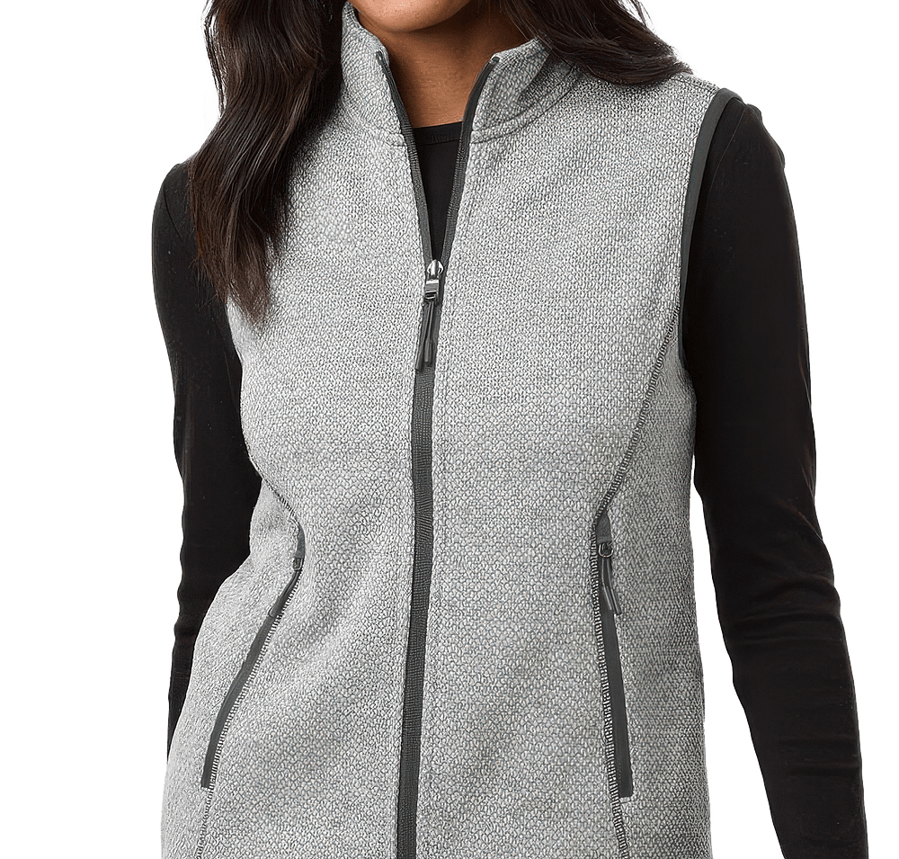 North End Women's Jasper Jacquard Recycled Fleece Vest - Printed-default