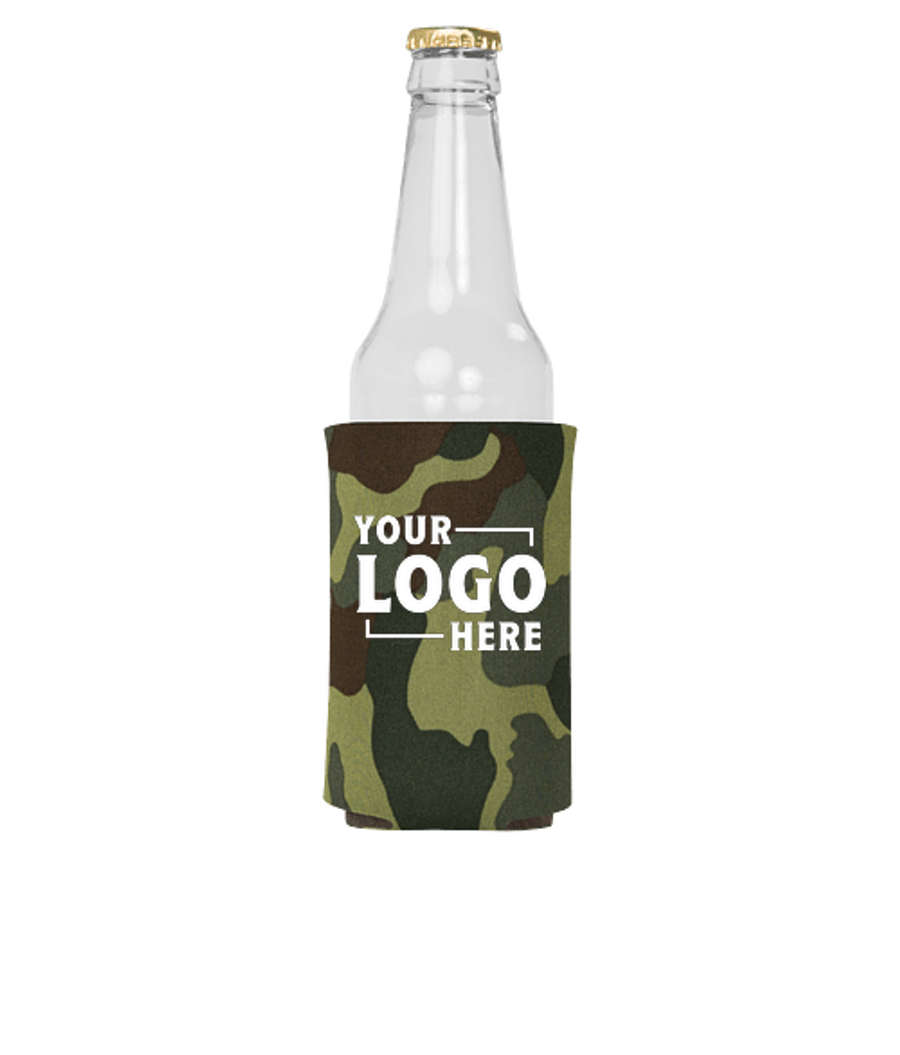 Foldable Bottle Cooler in Green Camo