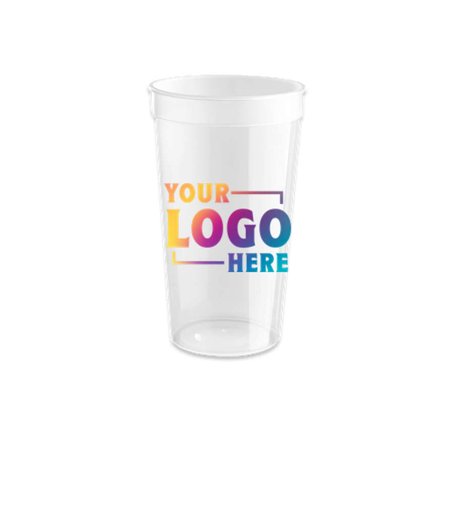 Full Color 32 oz. Big Game Plastic Stadium Cup (Case of 500) in Clear