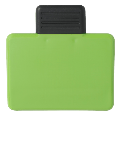 Recycled Rectangle Magnetic Memo Clip in LIME GREEN