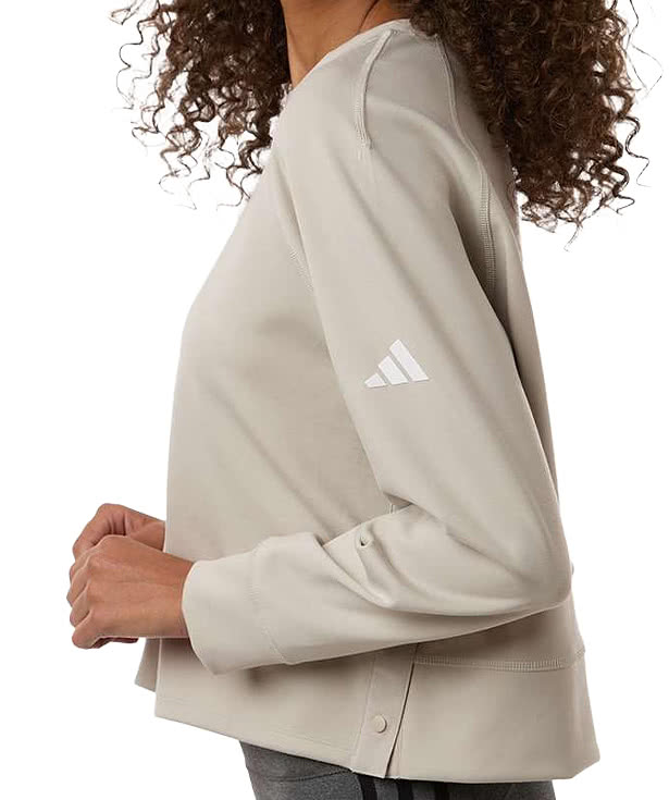 Adidas Women's Beyond Recycled Side-Snap Crewneck Sweatshirt
