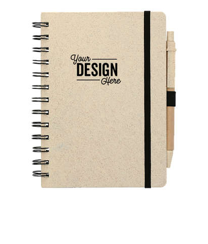 Wheat Straw Notebook with Pen - Beige