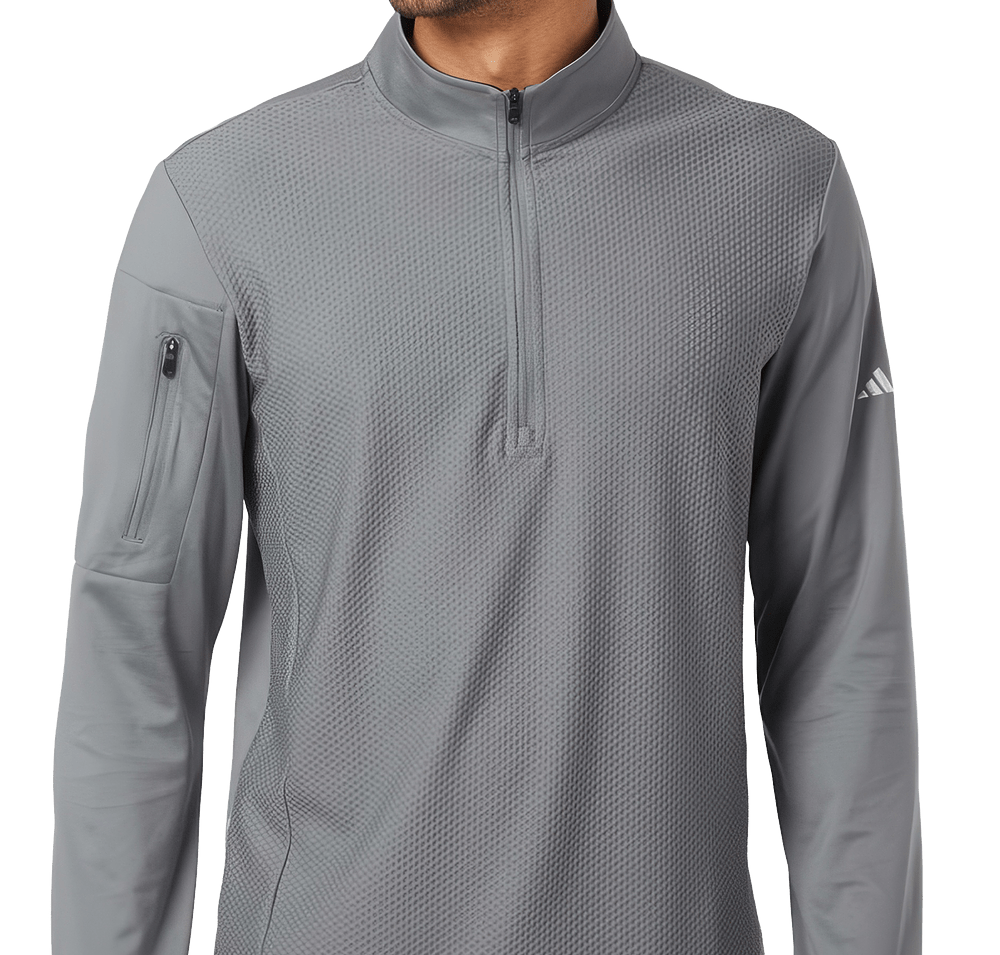Adidas Textured Recycled Midweight Quarter Zip Pullover-default