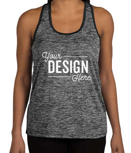 Sport-Tek Women's Electric Heather Racerback Tank - Color: Black Electric / Black