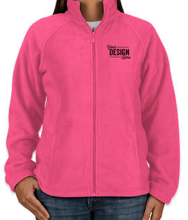 Harriton Women's Full Zip Fleece Jacket - Color: Charity Pink
