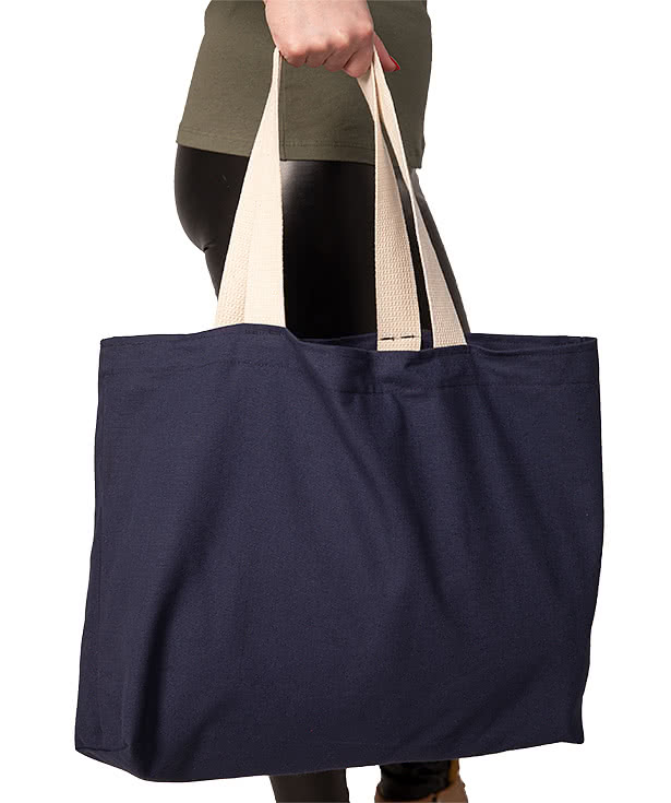Custom Bayside USA-Made Large 100% Cotton Canvas Tote Bag