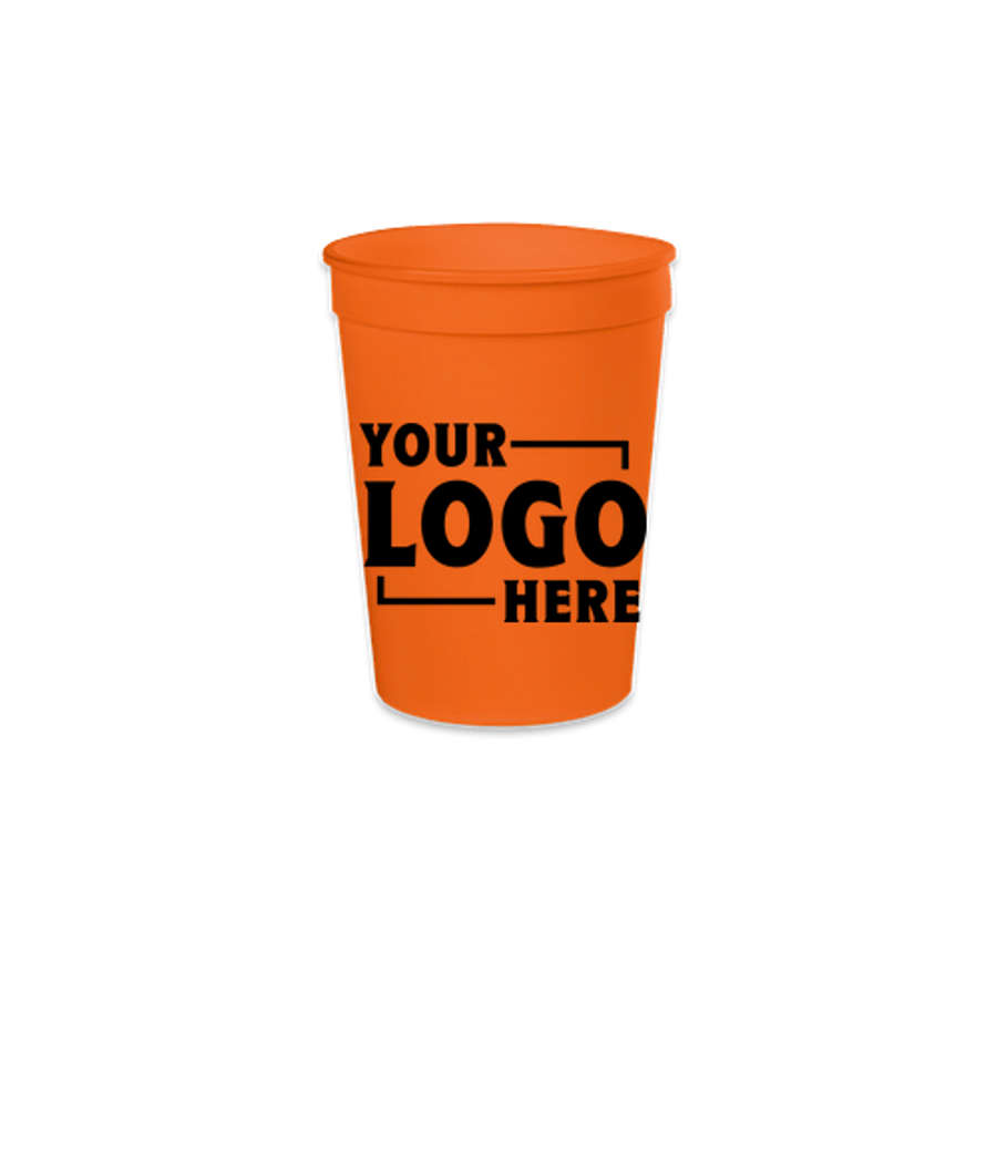 Full Color 12 oz. Big Game Plastic Stadium Cup (Case of 500) in Orange