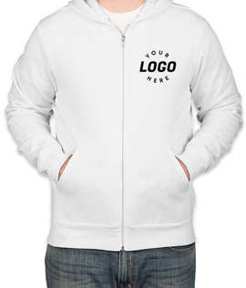 Bella + Canvas Ultra Soft Zip Hoodie - Color: White