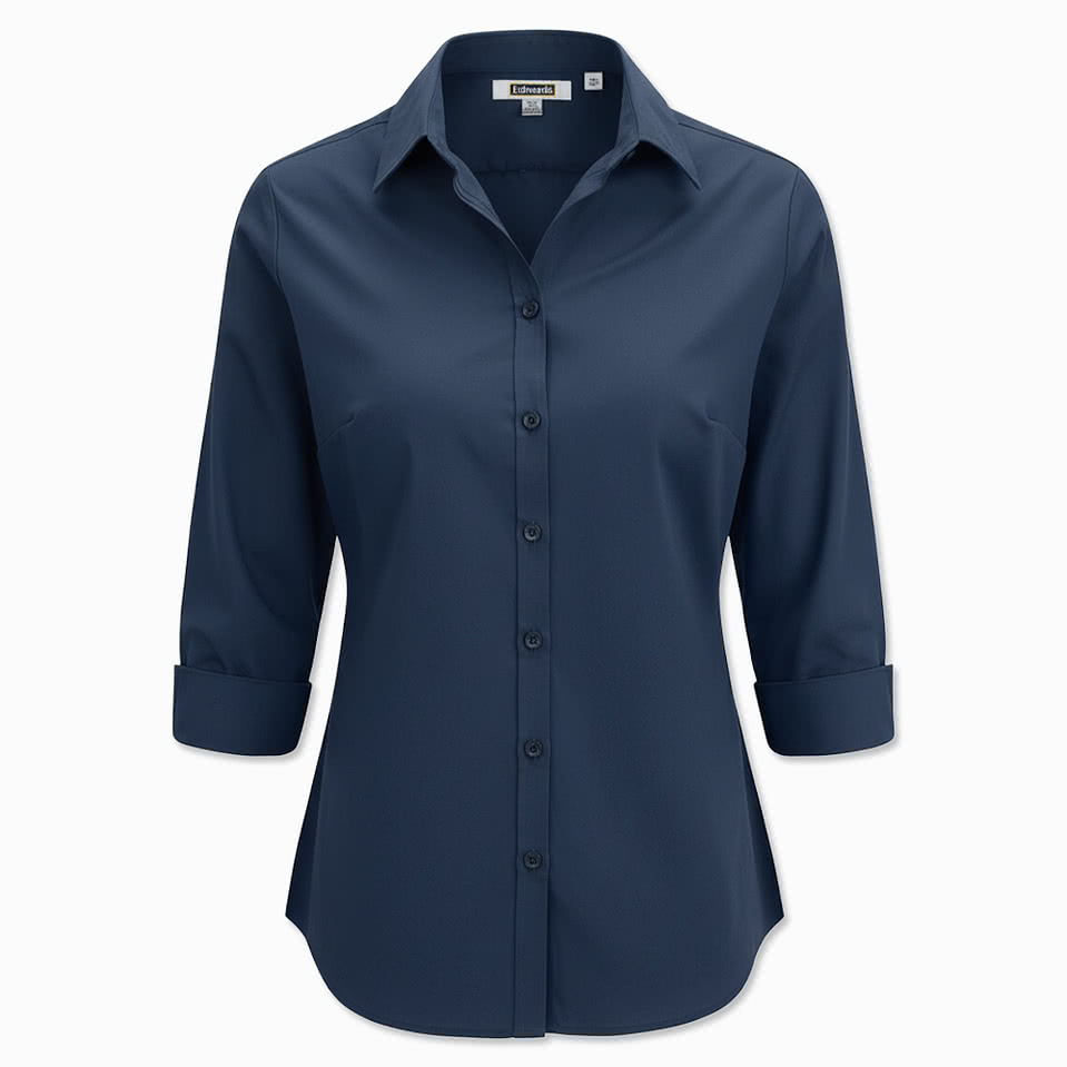 Edwards Women's Essential Wrinkle-Free Quarter Sleeve Dress Shirt