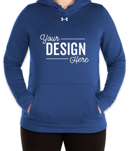 Under Armour Women's Hustle Pullover Hoodie - Mid Navy / White