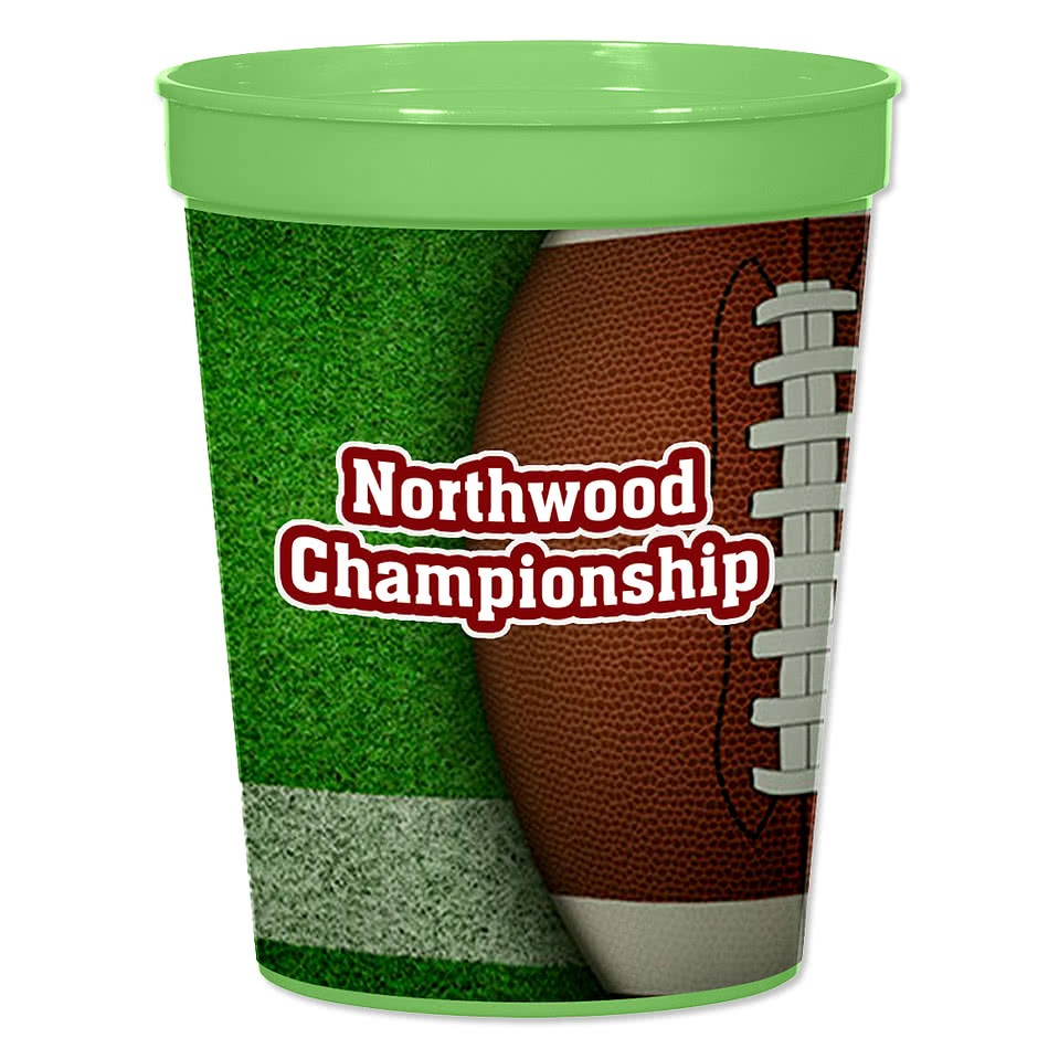 Full Color 16 oz. Big Game Plastic Stadium Cup (Case of 500)